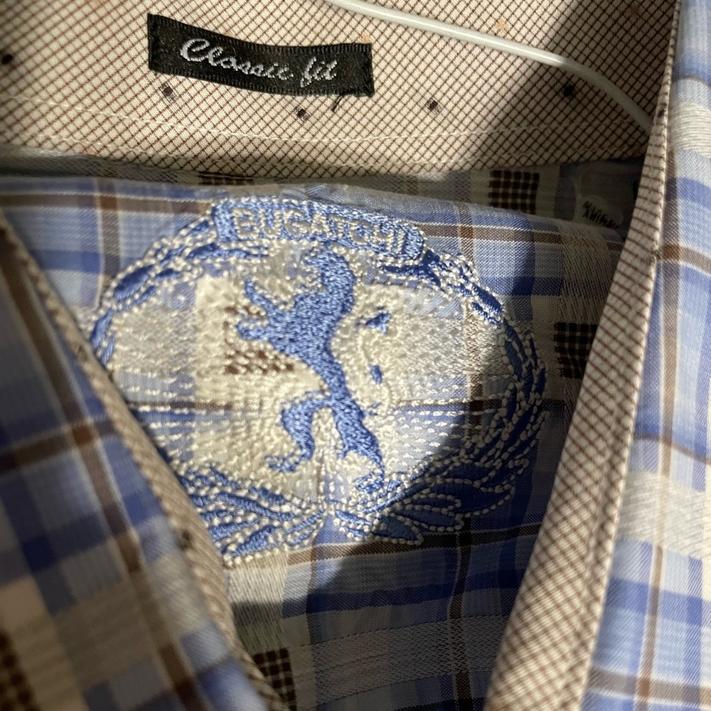 Bugatchi blue button down shirt